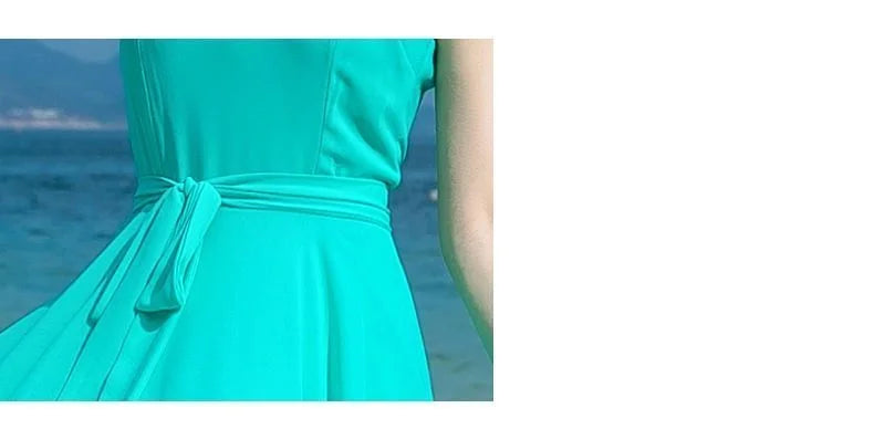 Plus Size Chiffon High Waist Maxi Dress