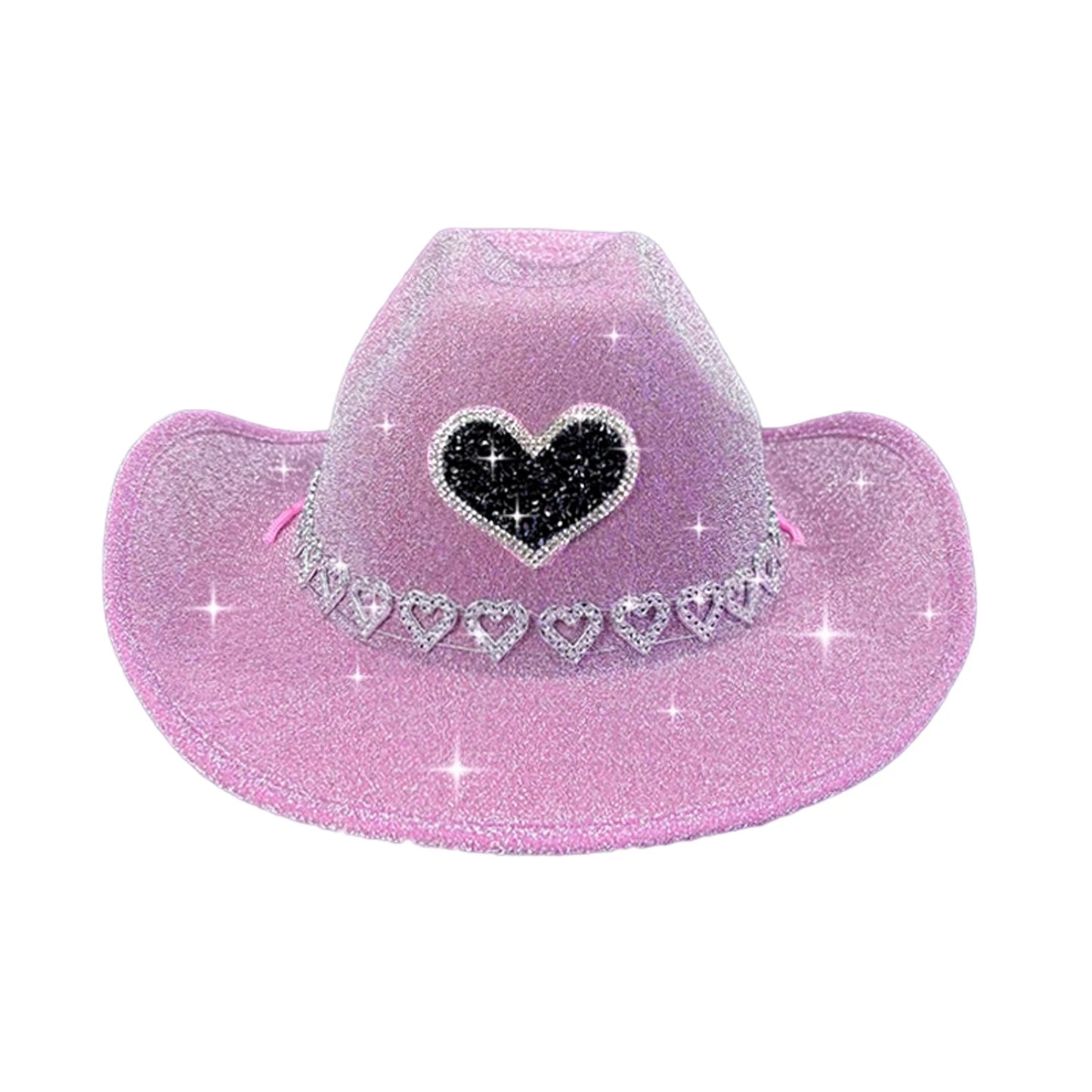 Glitter Rhinestone Western Wide Brim Cowgirl Hat for Women