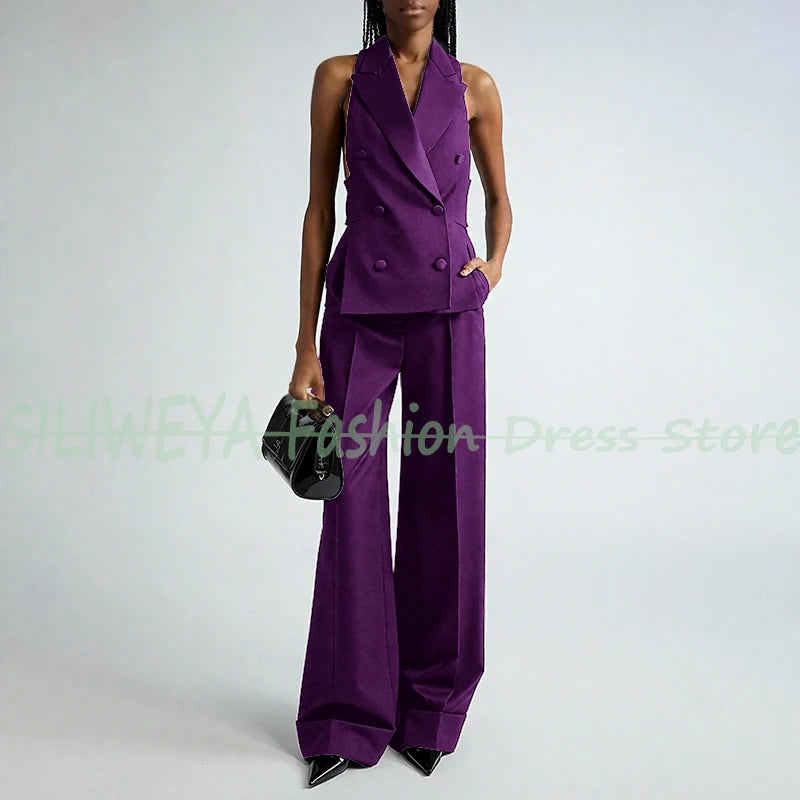 Double Breasted Vest And Pants Set