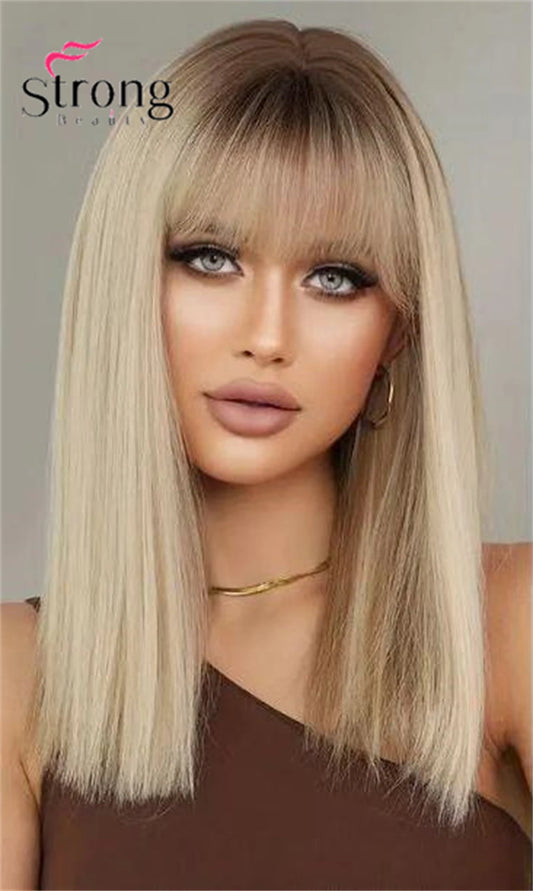 Ombre Blonde Straight Wig