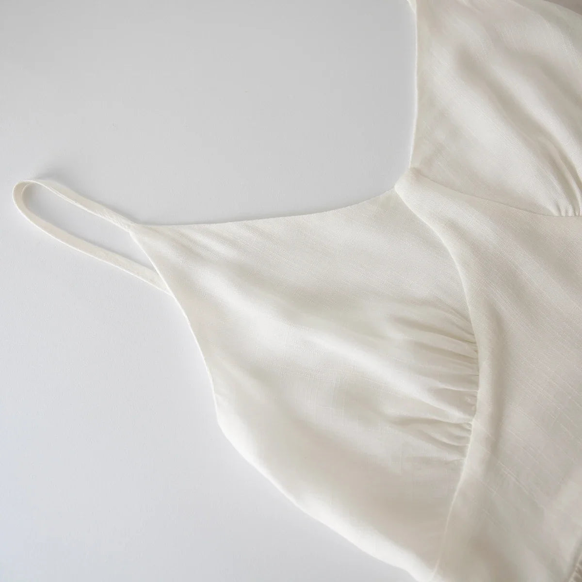 Linen Camisole Dress With Ruffle Hem