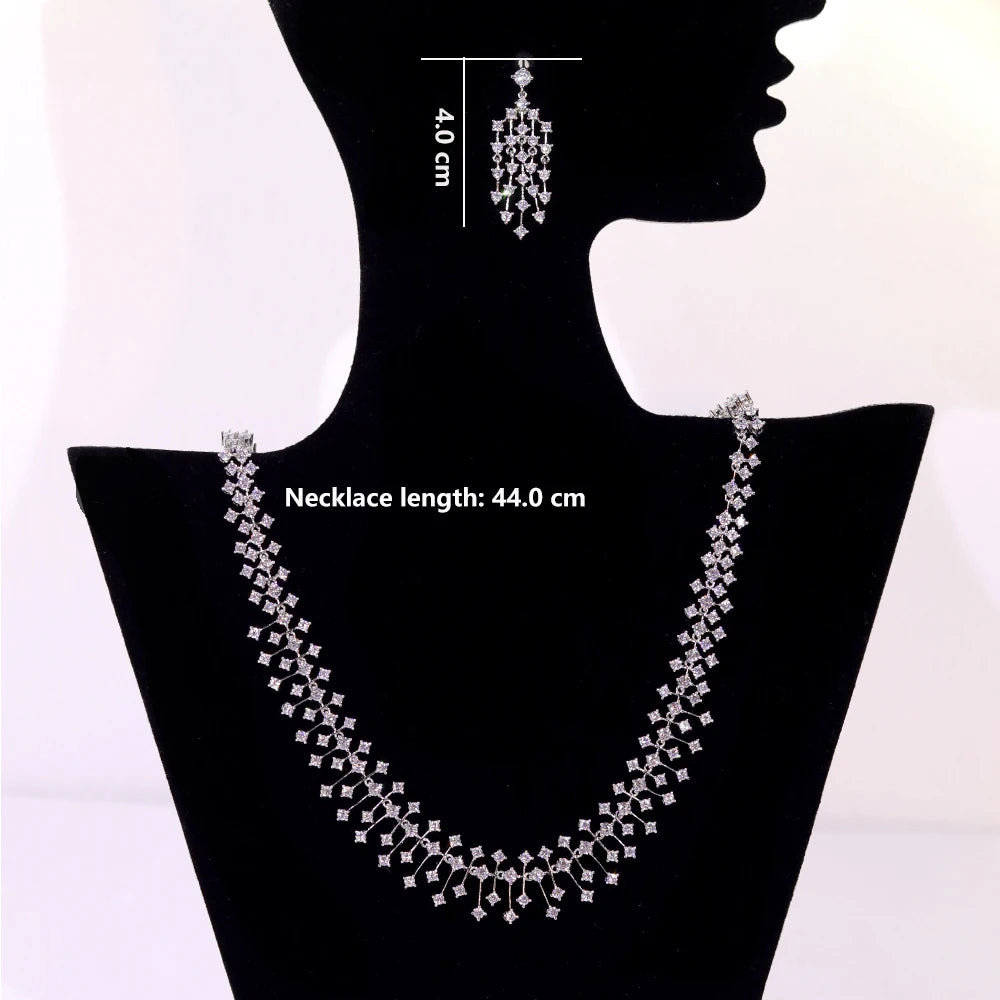 Elegant Water Drop Crystal Jewelry Set With Choker For Women