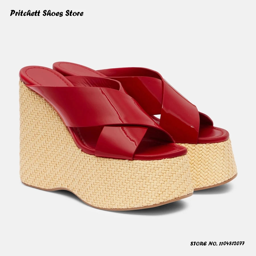 Elegant Comfortable Platform Leather Mules for Women
