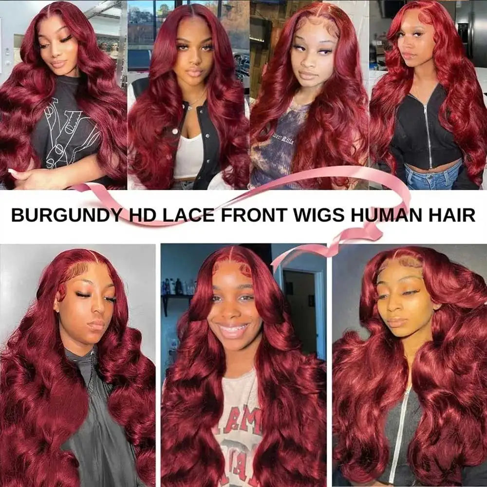 HD Transparent Remy Hair Body Wave Lace Front Wig for Women