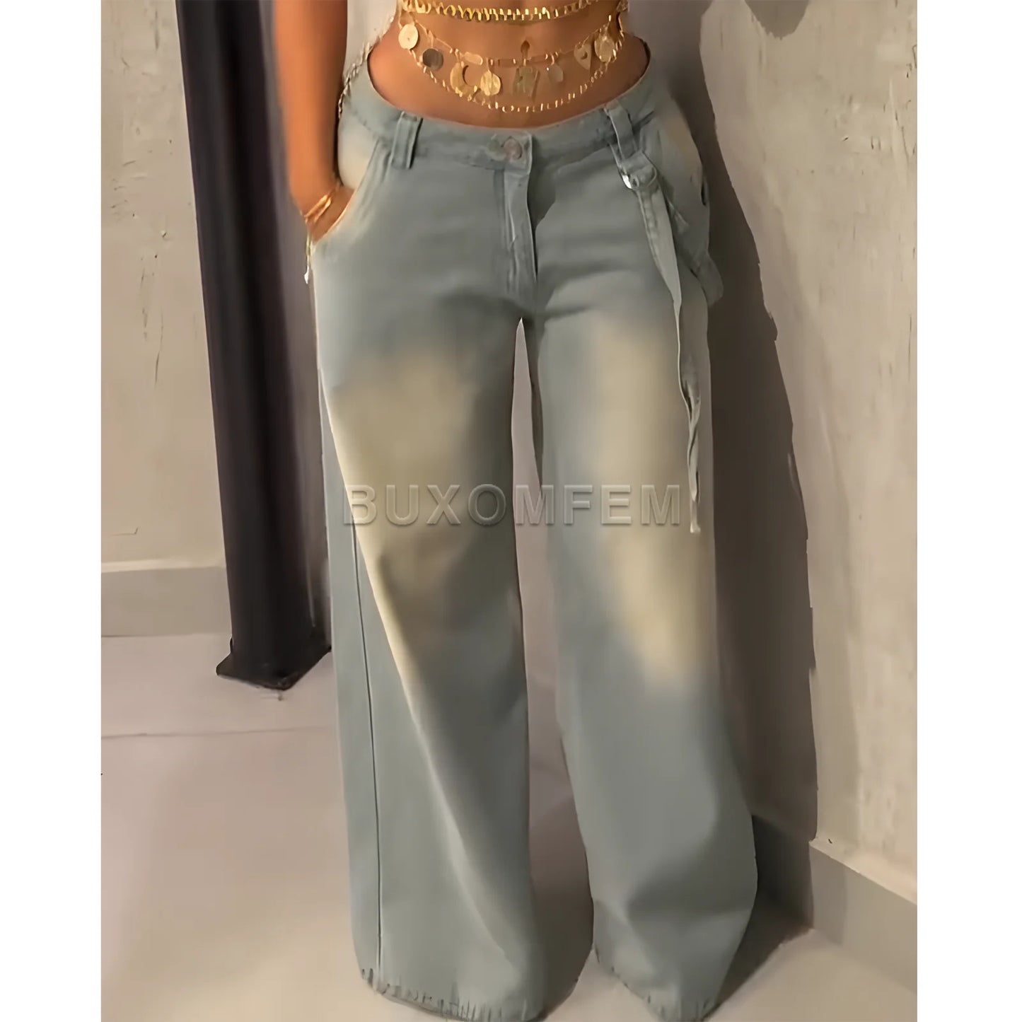 Women's Stylish Wide Leg Trousers Ladies Denim Pants Female Wide Leg Loose Jeans 2025 Fashion Baggy Pants Y2k Streetwear Outfit