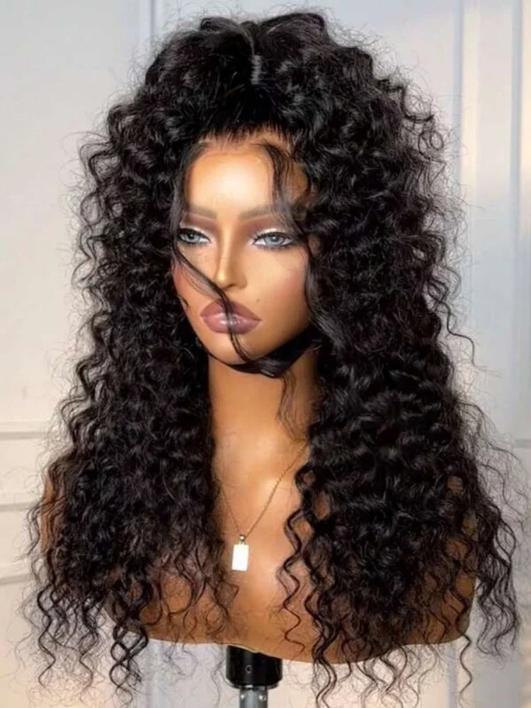 Long Deep Wave Glueless Lace Front Human Hair Wig for Women
