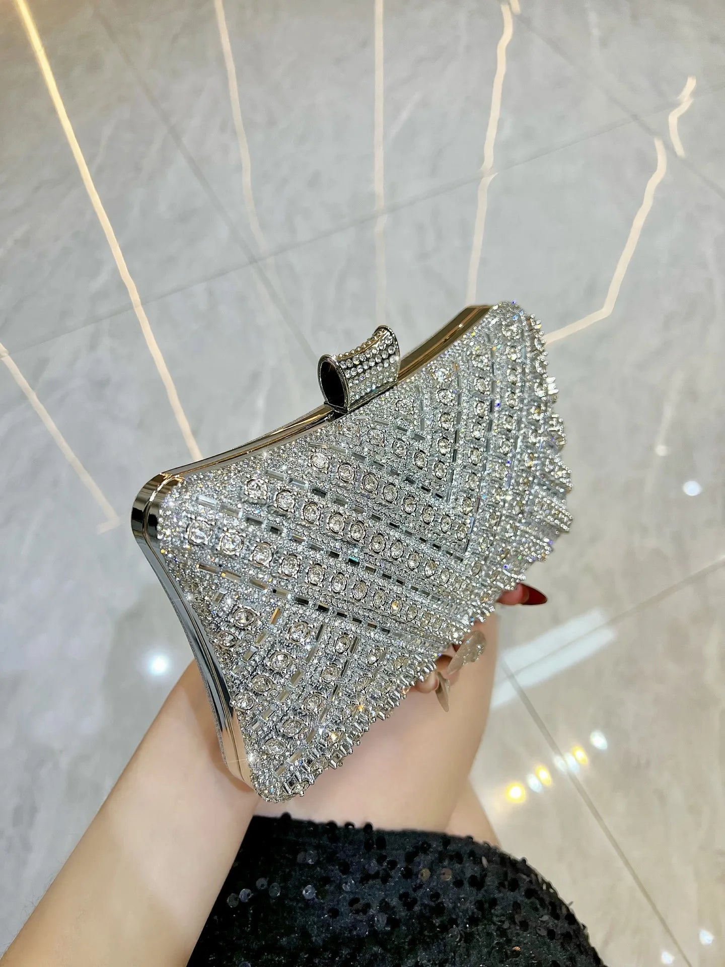Dinner Fashion Women's Bag Luxury Brand Fashion Diamond-encrusted Women's Shoulder Bag High Quality Chain Shiny Women's Handbag
