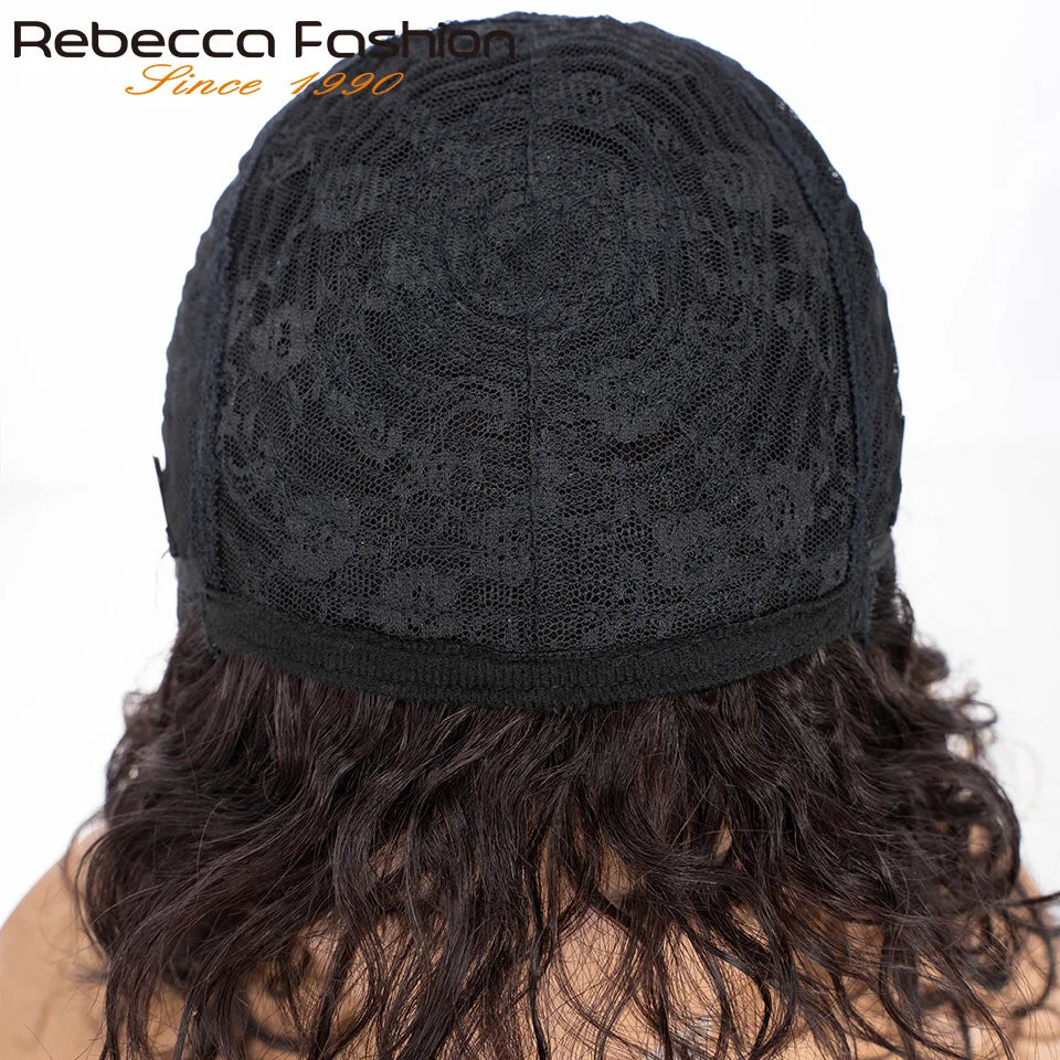 Natural Short Curly Glueless Human Hair Bob Wig for Women