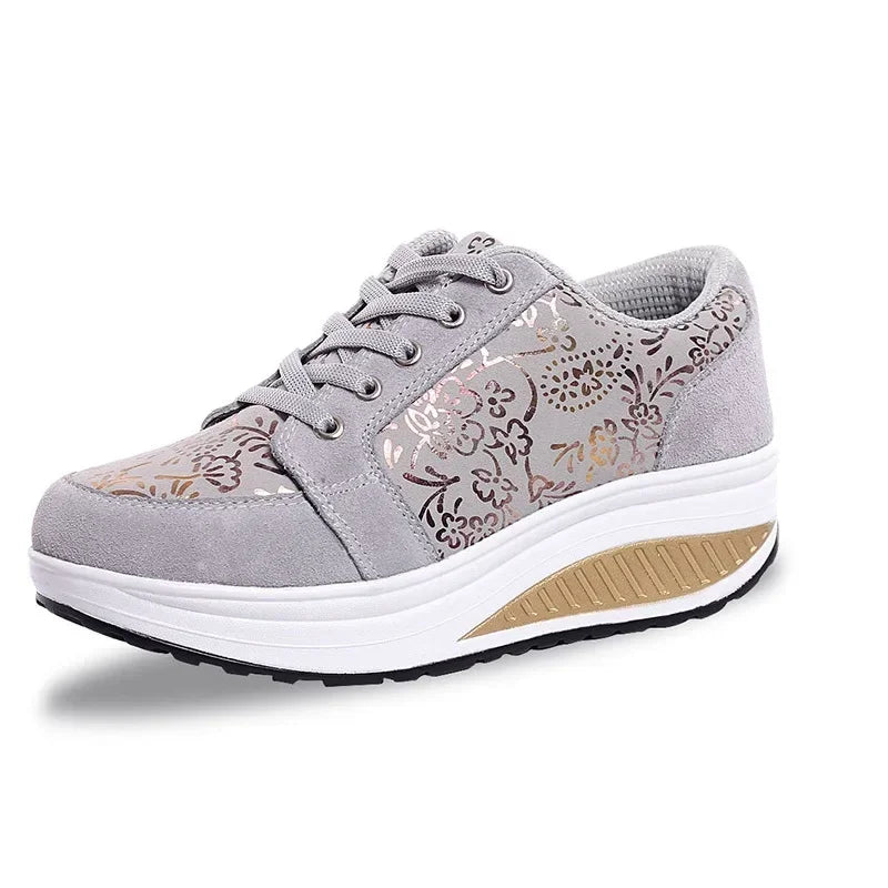 Breathable Wedge Platform Walking Sneakers For Women