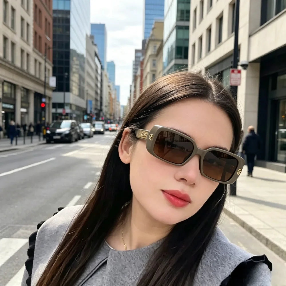 Patterned Square UV400 Sunglasses