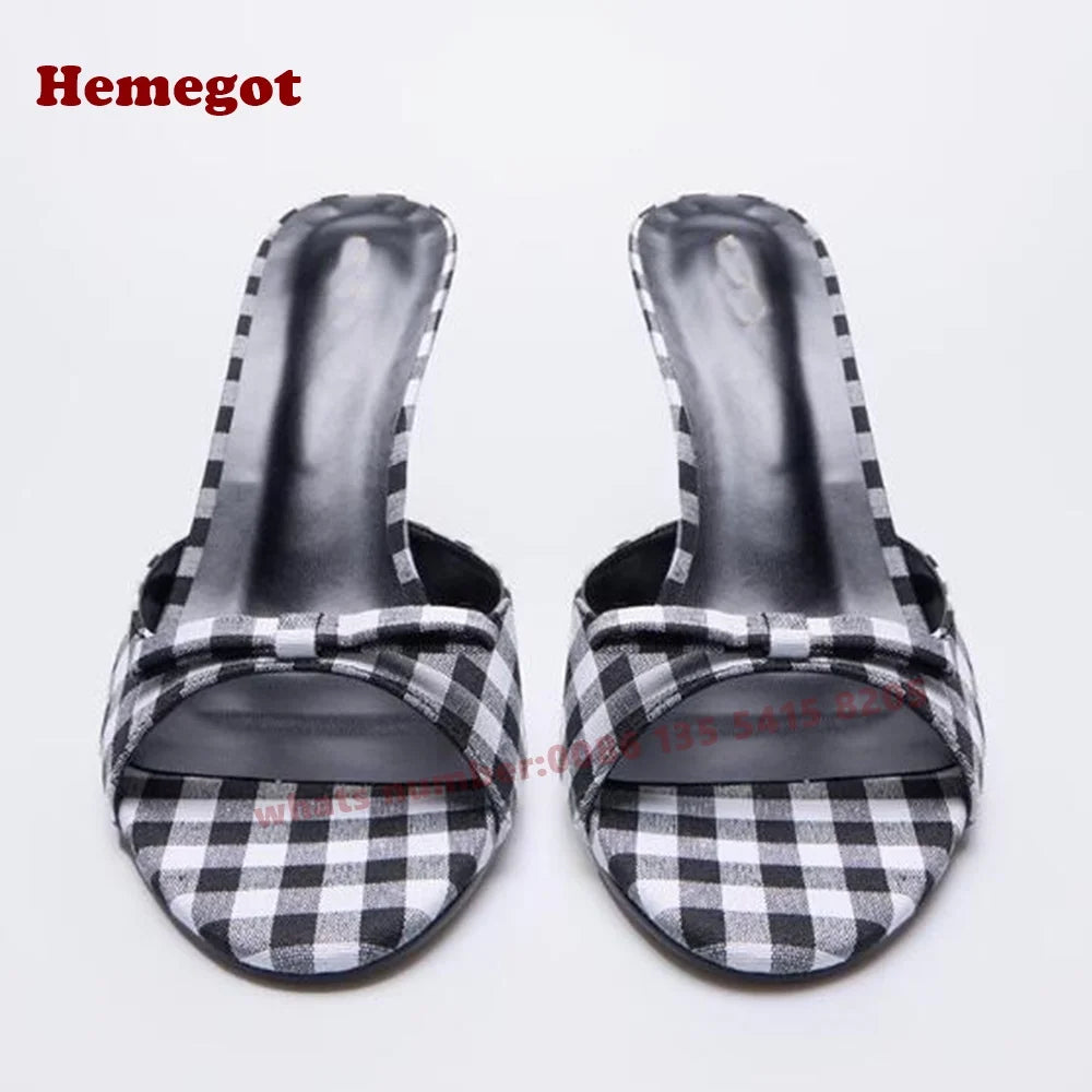 Open Toe Butterfly Knot Slip On Slippers for Women