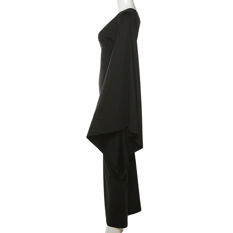 Cryptographic Fashion Draped Deep V Sexy Backless Maxi Dresses Party Club Women Elegant One Shoulder Gown Slip Dresses Ruched