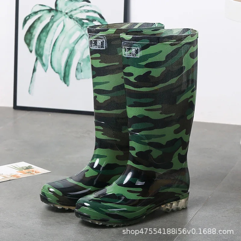 Floral Printed Anti Slip Comfortable Rain Boots For Women
