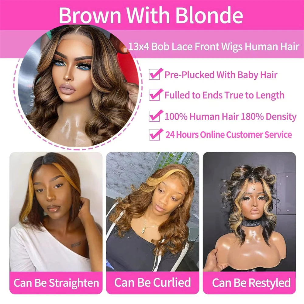 Soft Touch Highlight Body Wave Lace Front Wig for Women