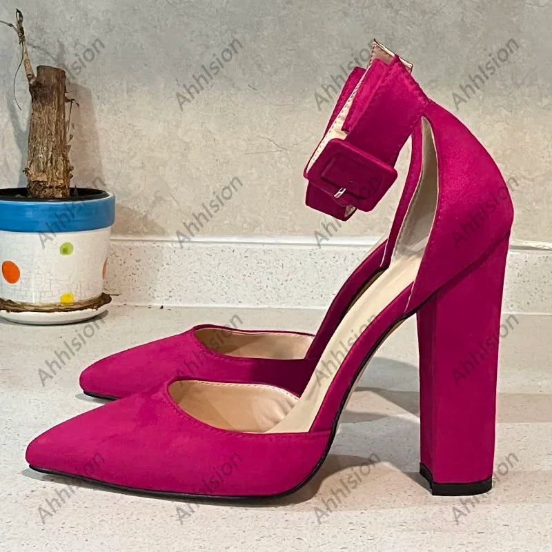 Elegant Faux Suede Pointed Toe High Heel Pumps For Women