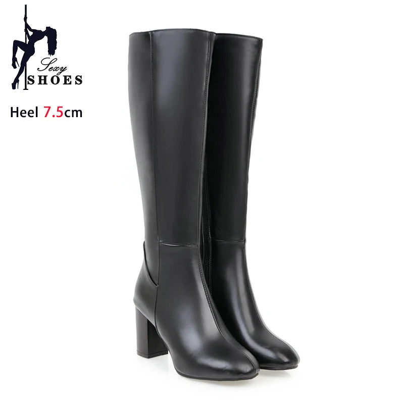 Knee High Platform Boots With Thick Heels for Women