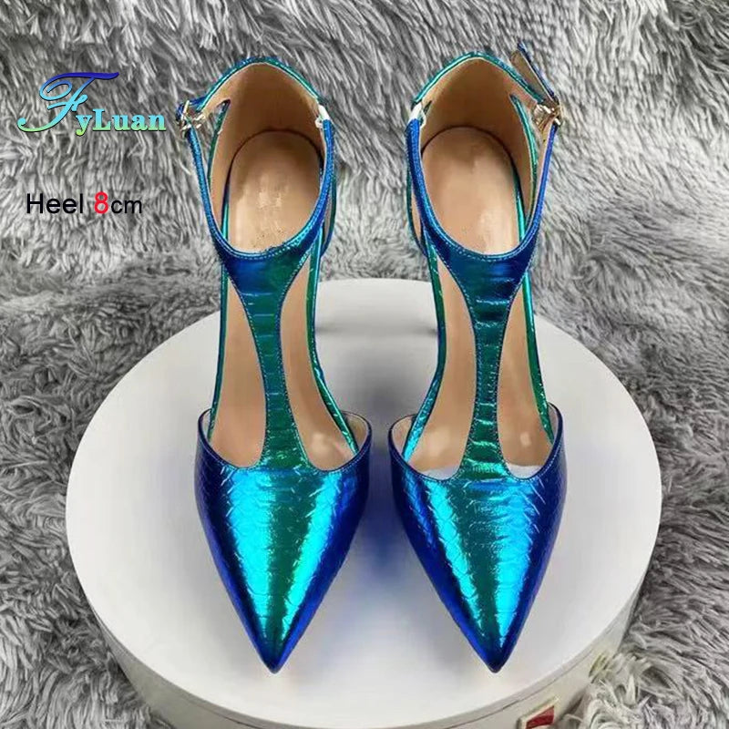 Elegant Purple Pointed Toe Stiletto Heel Sandals for Women