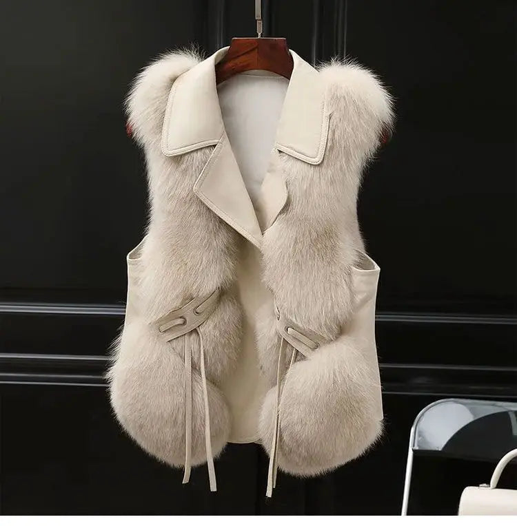 Fur Coat Women's Vest 2025 Autumn and Winter New Jacket Short Outerwear Lady Clothing