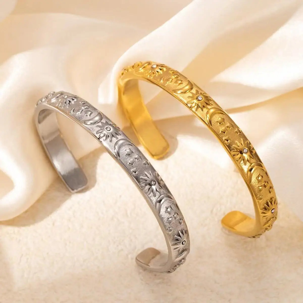 Gold Plated Celestial Cuff Bracelet