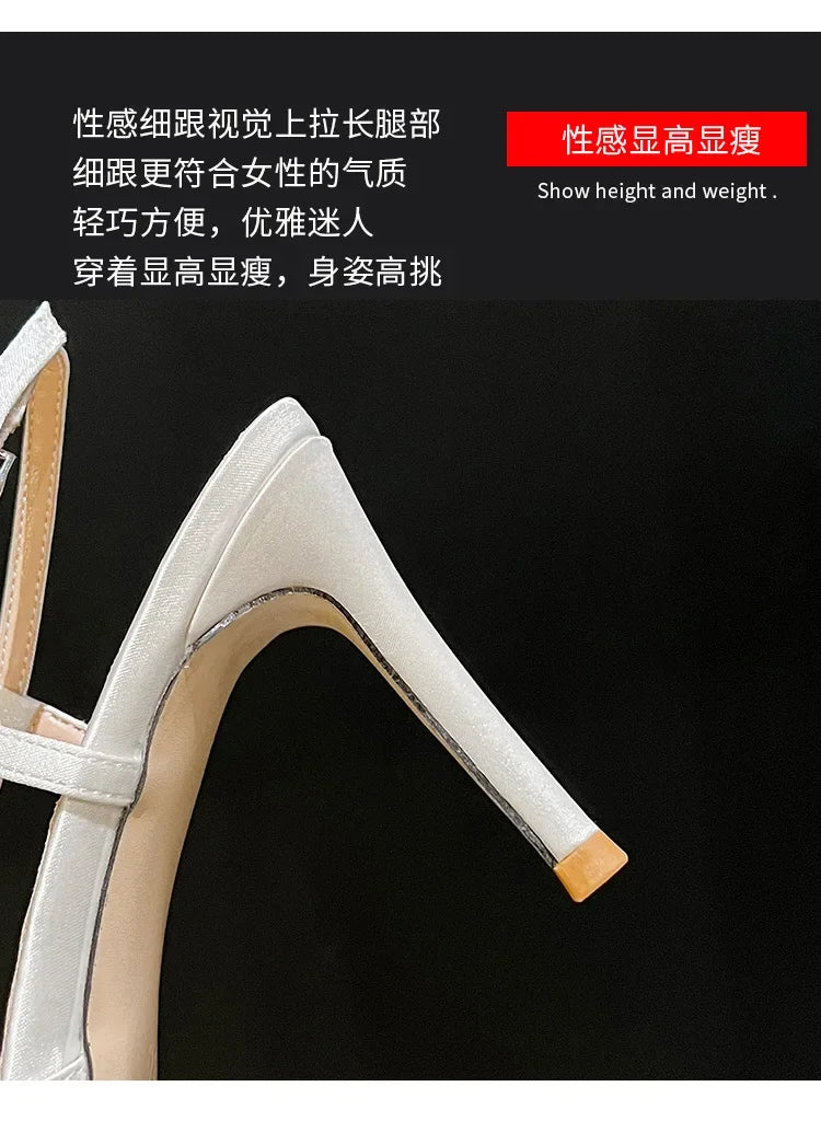 Crystal Buckle Pointed Pumps