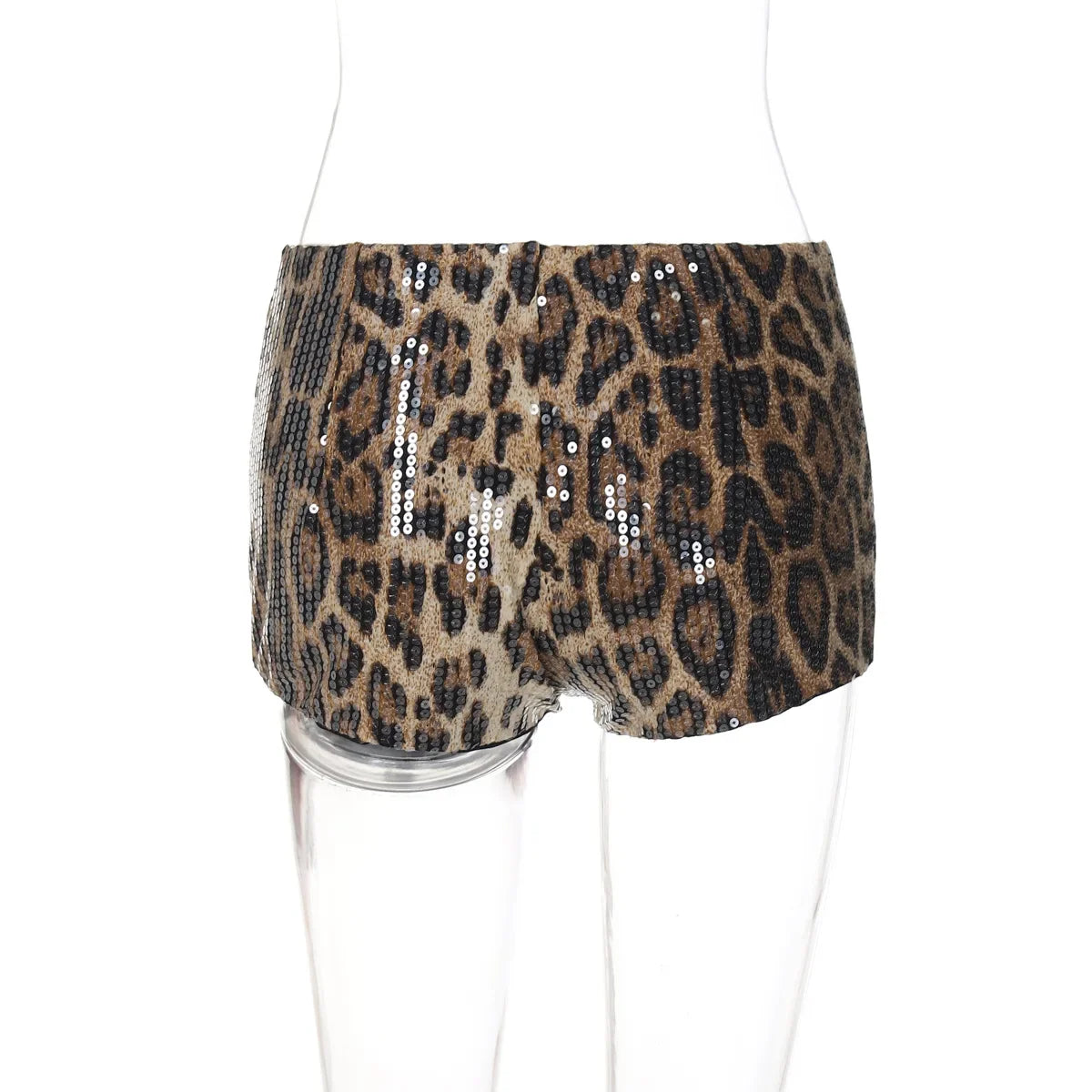 Chic Leopard Print Sequin Three Piece Set for Women