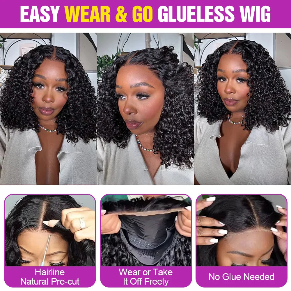 Deep Wave Bob Wig (10–16 Inch Options)