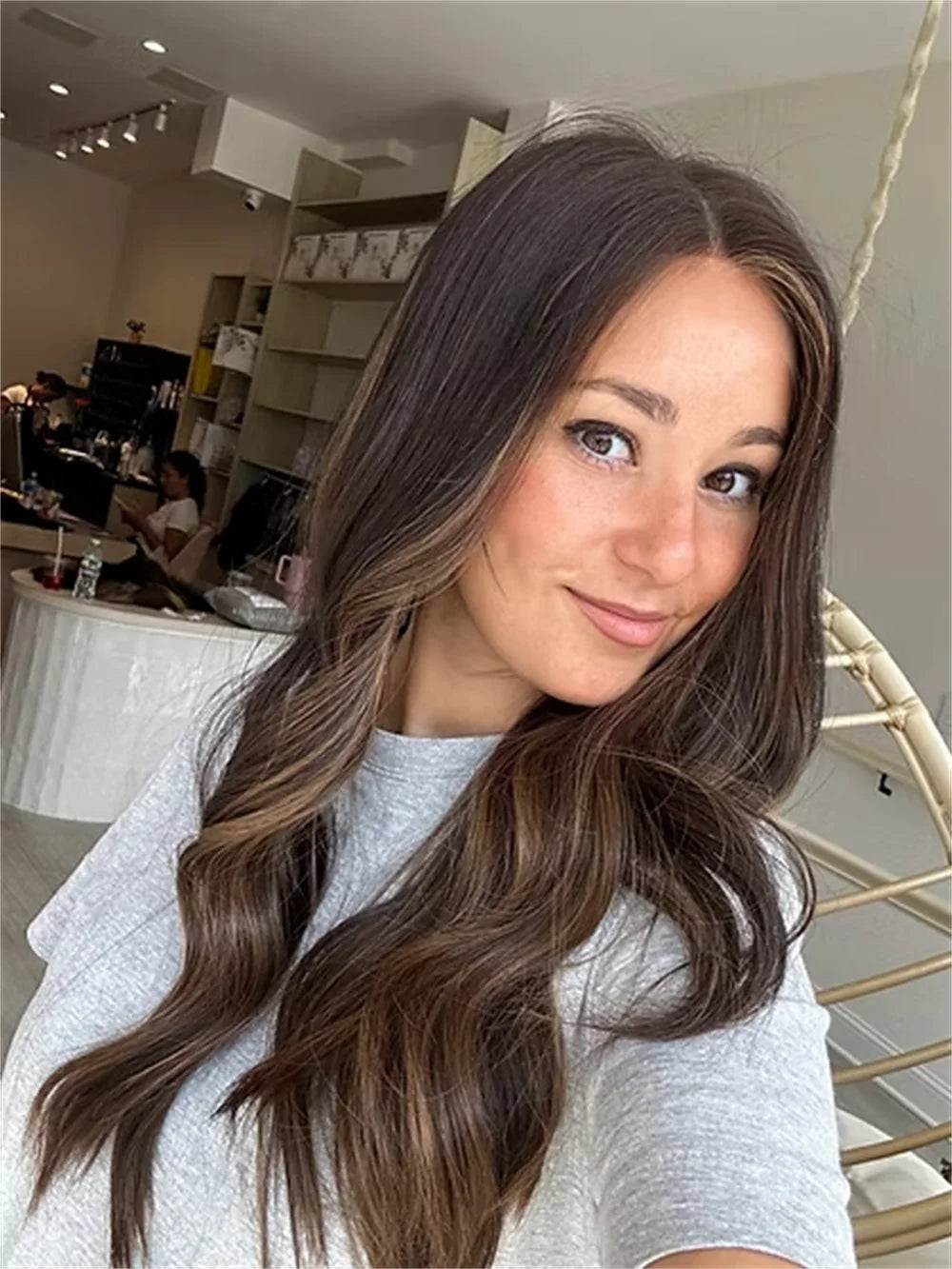 Chocolate Highlighted Synthetic Wig