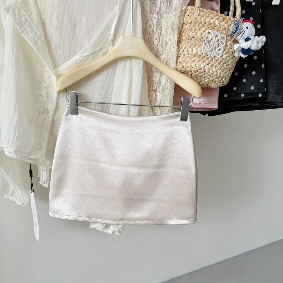 Vintage Polka Dot High Waisted Mini Skirt for Women