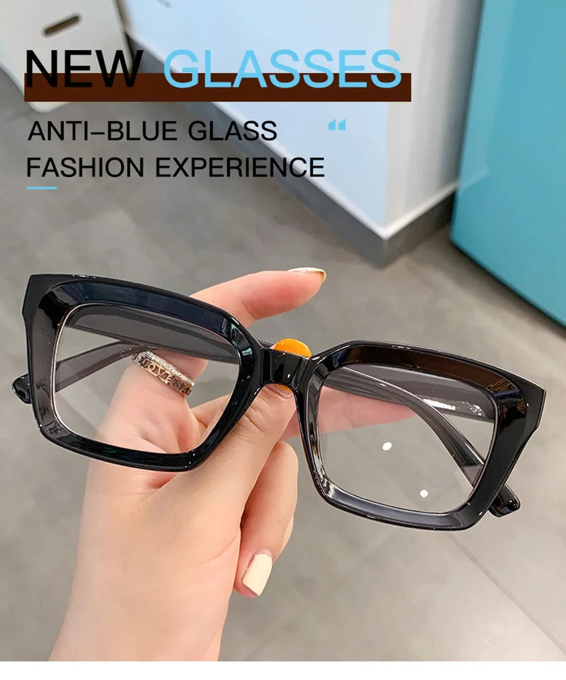 Oversized Square Reading Glasses With Plastic Frames for Women