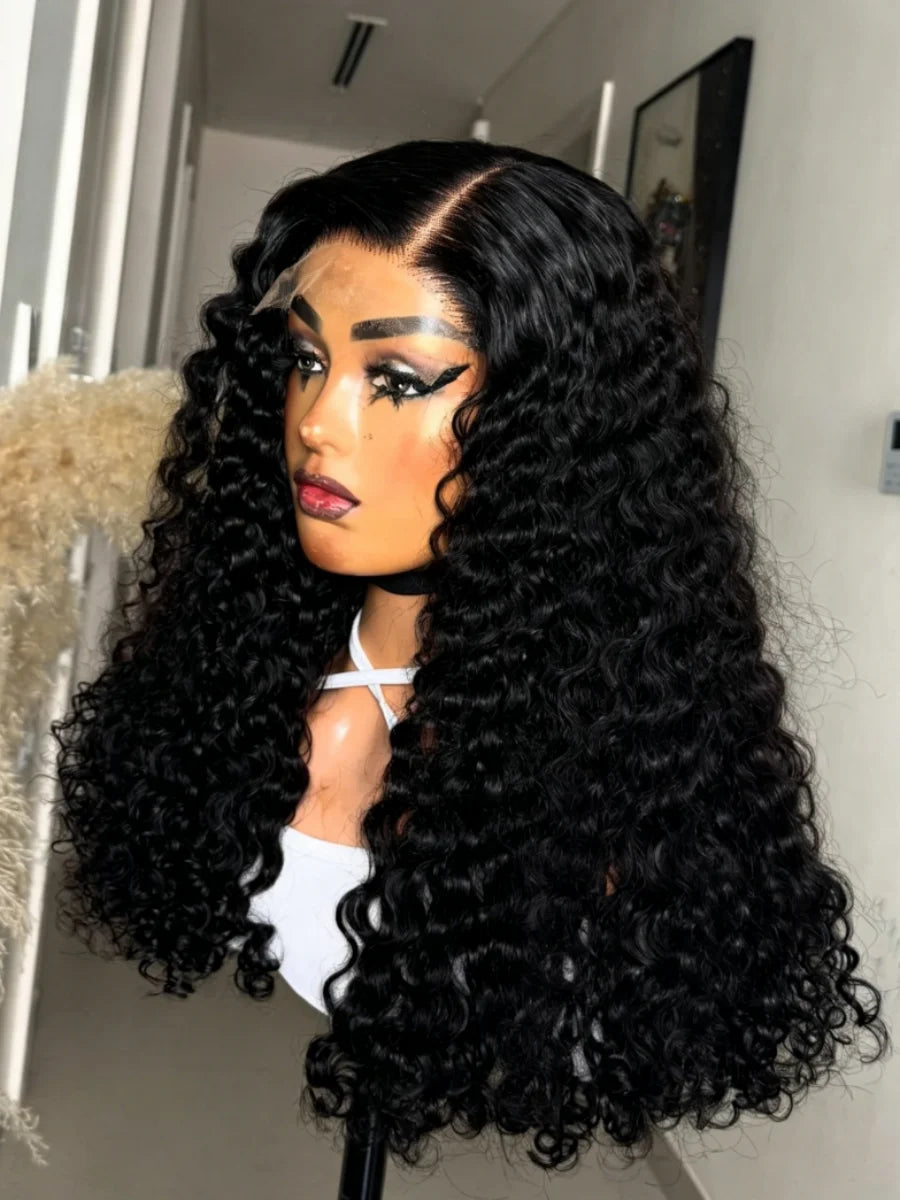 Pre Plucked Deep Wave Lace Front Human Hair Wig for Women