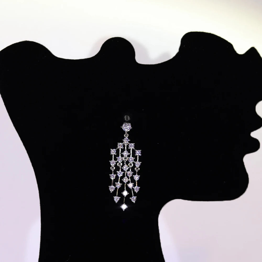 Elegant Water Drop Crystal Jewelry Set With Choker For Women
