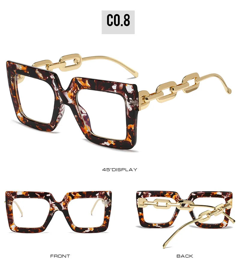 Oversized Square Blue Light Reading Glasses for Women