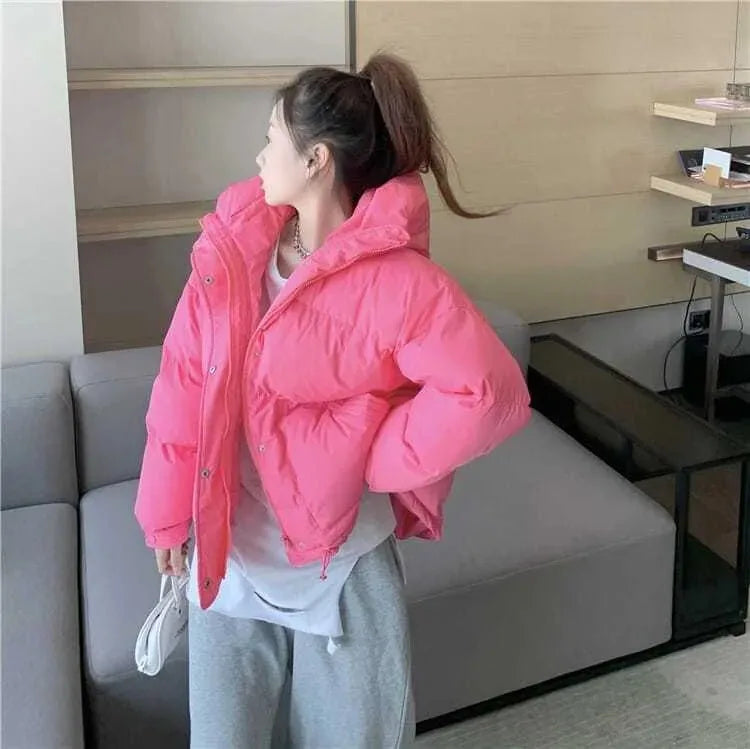 Warm Oversized Hooded Cotton Puffer Parka for Women
