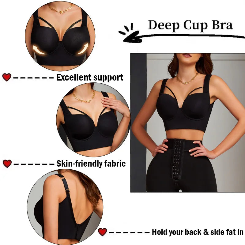 Women Plus Size Bras Back Smooth Out Shaper Seamless Beauty Back Sexy Push Up Lingerie Wireless Comfortable Adjustable Underwear