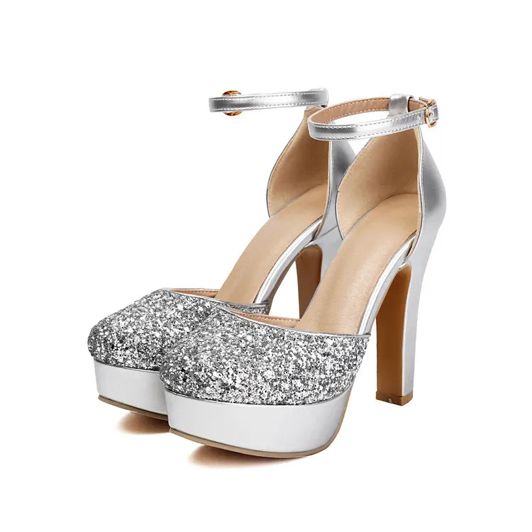 Luxe Sequin Closed Toe Evening Sandals