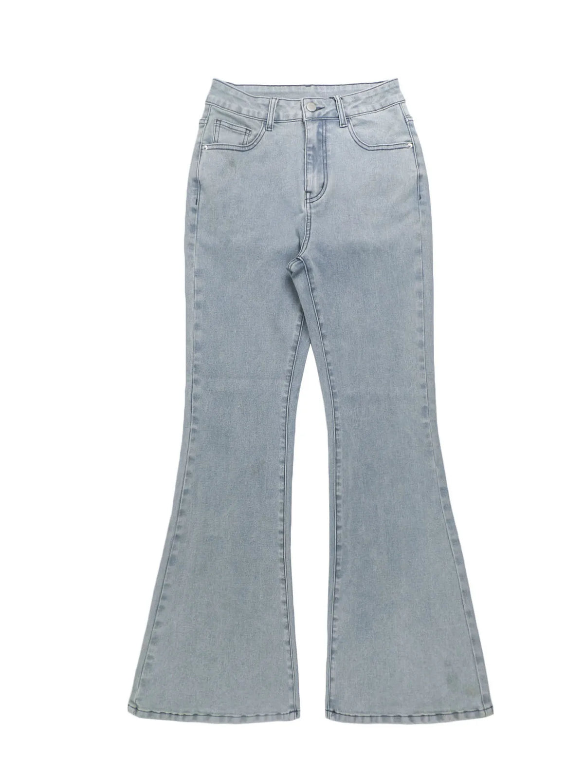 High Waisted Flared Slim Fit Jeans With Pockets for Women