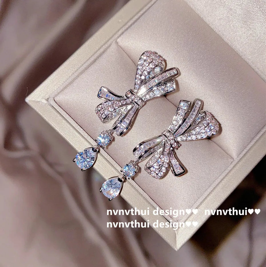 Elegant Butterfly Water Drop Dangle Earrings for Women