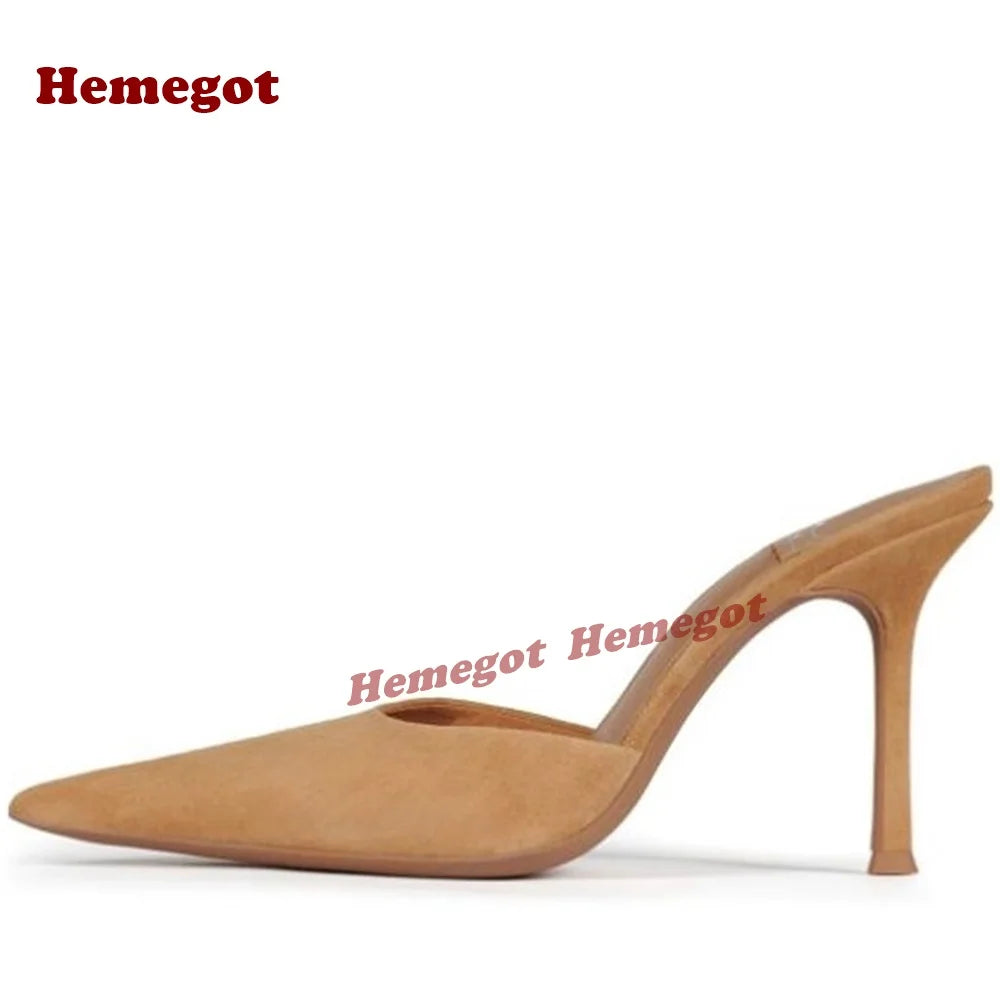 Elegant Blue Suede Pointed Toe Stiletto Heels for Women