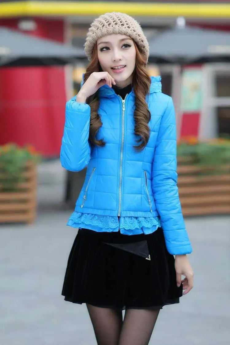 2025 New Women Cotton Jacket Coat Autumn Winter Fashion Warm Parkas Hooded Jacket