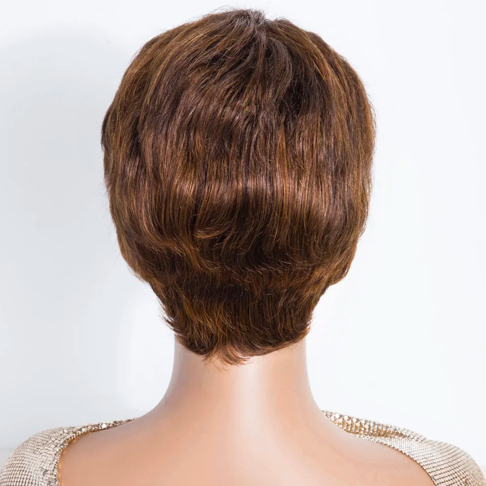 Blonde Short Pixie Cut Silky Lace Front Wig for Women