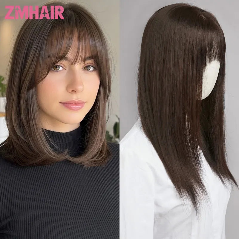 Soft Preplucked Straight Silk Base Human Hair Wig for Women