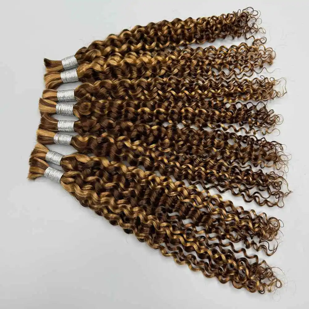 Ombre Deep Wave Human Hair Braiding Extensions for Women
