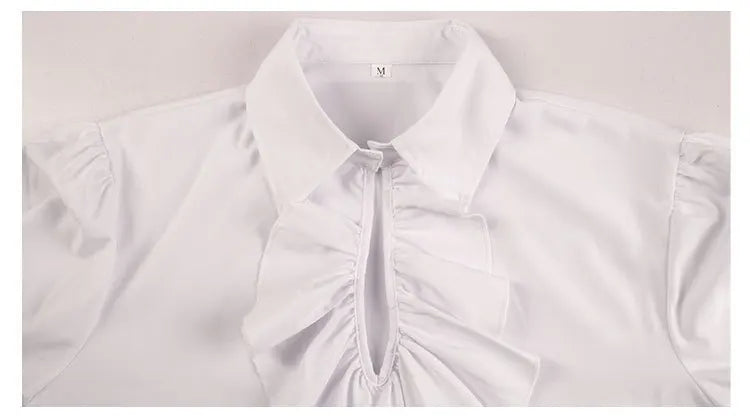 Lantern Sleeve Ruffle Shirt