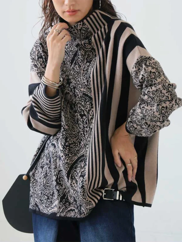 Gymystars Casual Autumn Two Piece Set Elegant Loose Striped Pullovers Column Knitting Skirts Fashion Trend Winter Skirts Suits