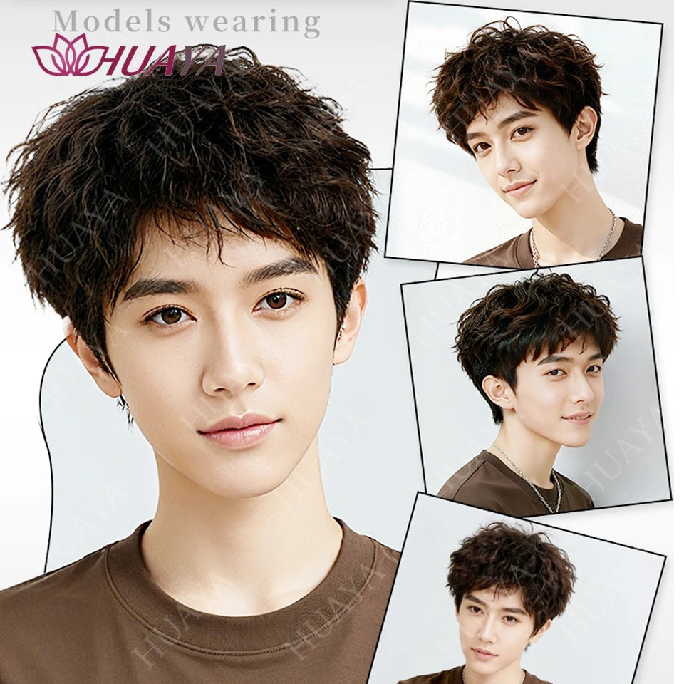 Heat Resistant Short Curly Synthetic Wig For Women