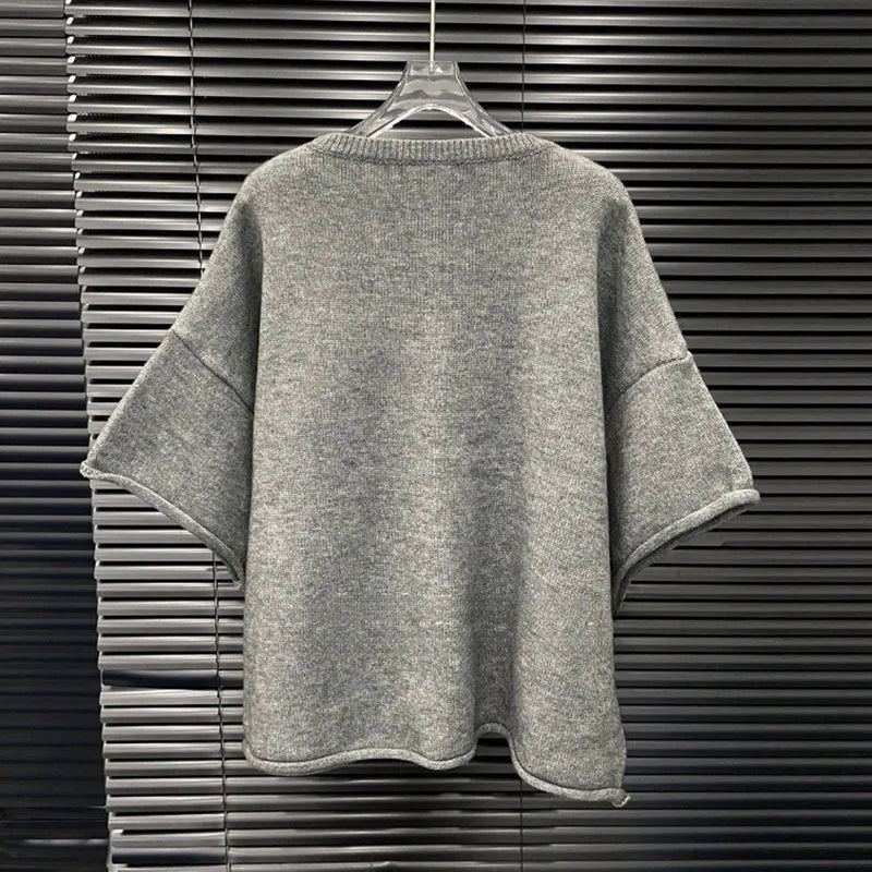 KUCLUT 2025 Fashion Autumn New Niche Design Loose Style Printed Knitted Sweater For Women Loose O-neck Tops Female 1A1216