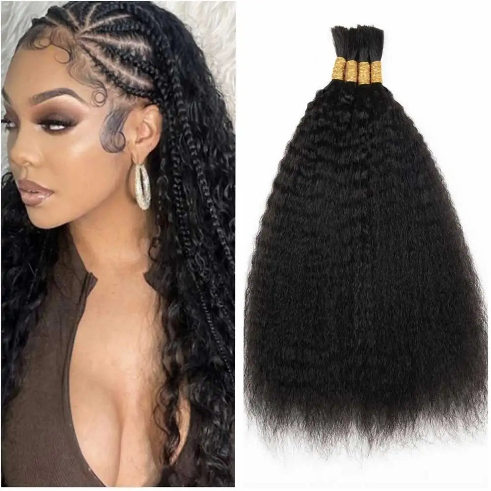 Kinky Straight Brazilian Braiding Human Hair for Women