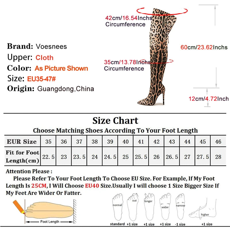 Purple Gradient Leopard Print Over-the-Knee Boots for Women