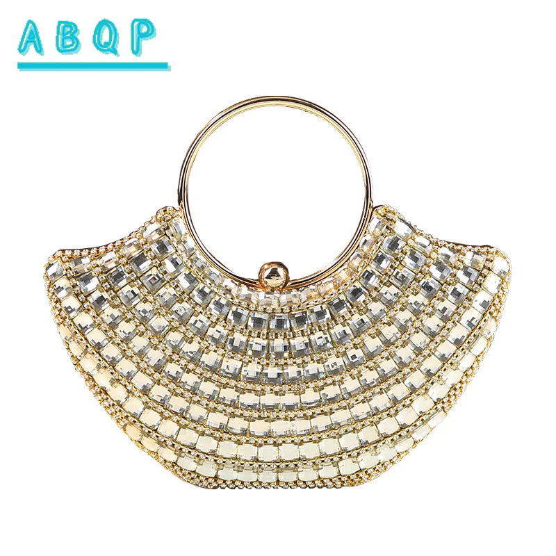 New Evening Women's Bag Luxury Brand Diamond-encrusted Sparkling Dinner Party Handbag Diamond-encrusted Women's Shoulder Bag