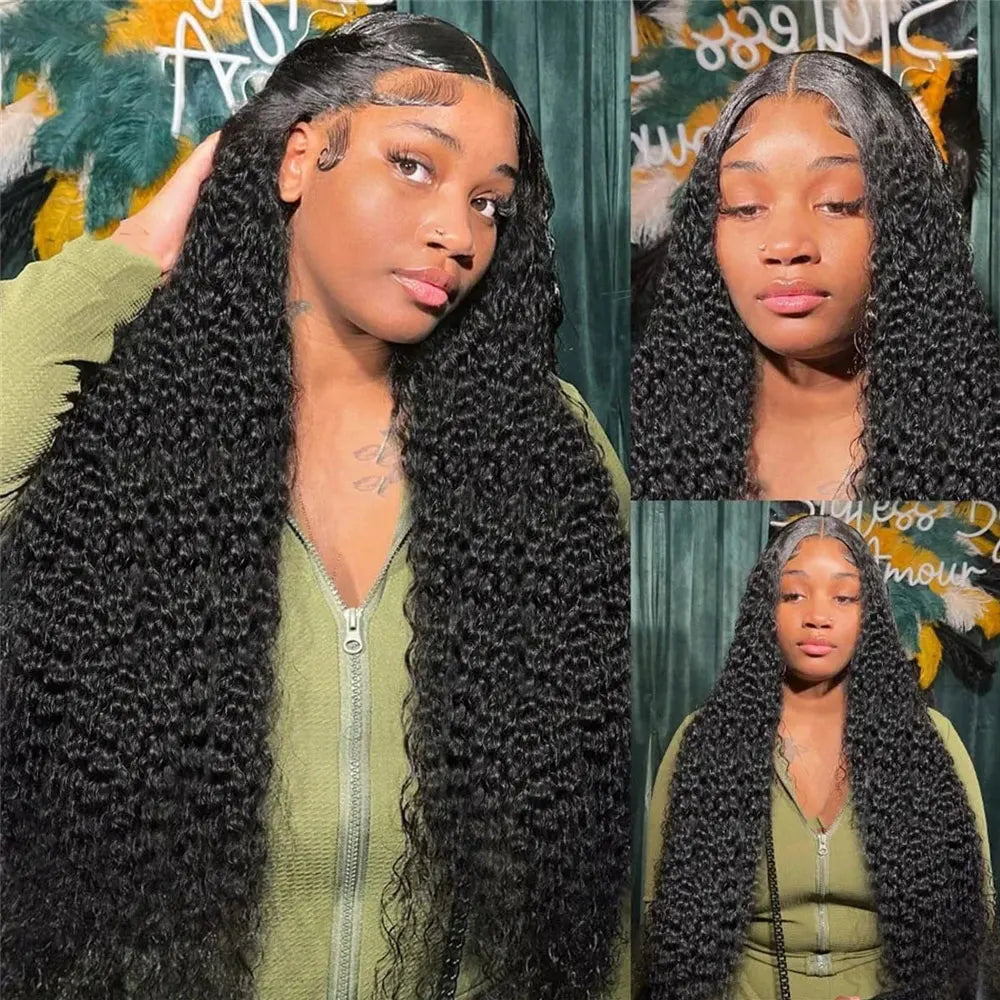 HD Transparent Lace Front Curly Human Hair Wig for Women
